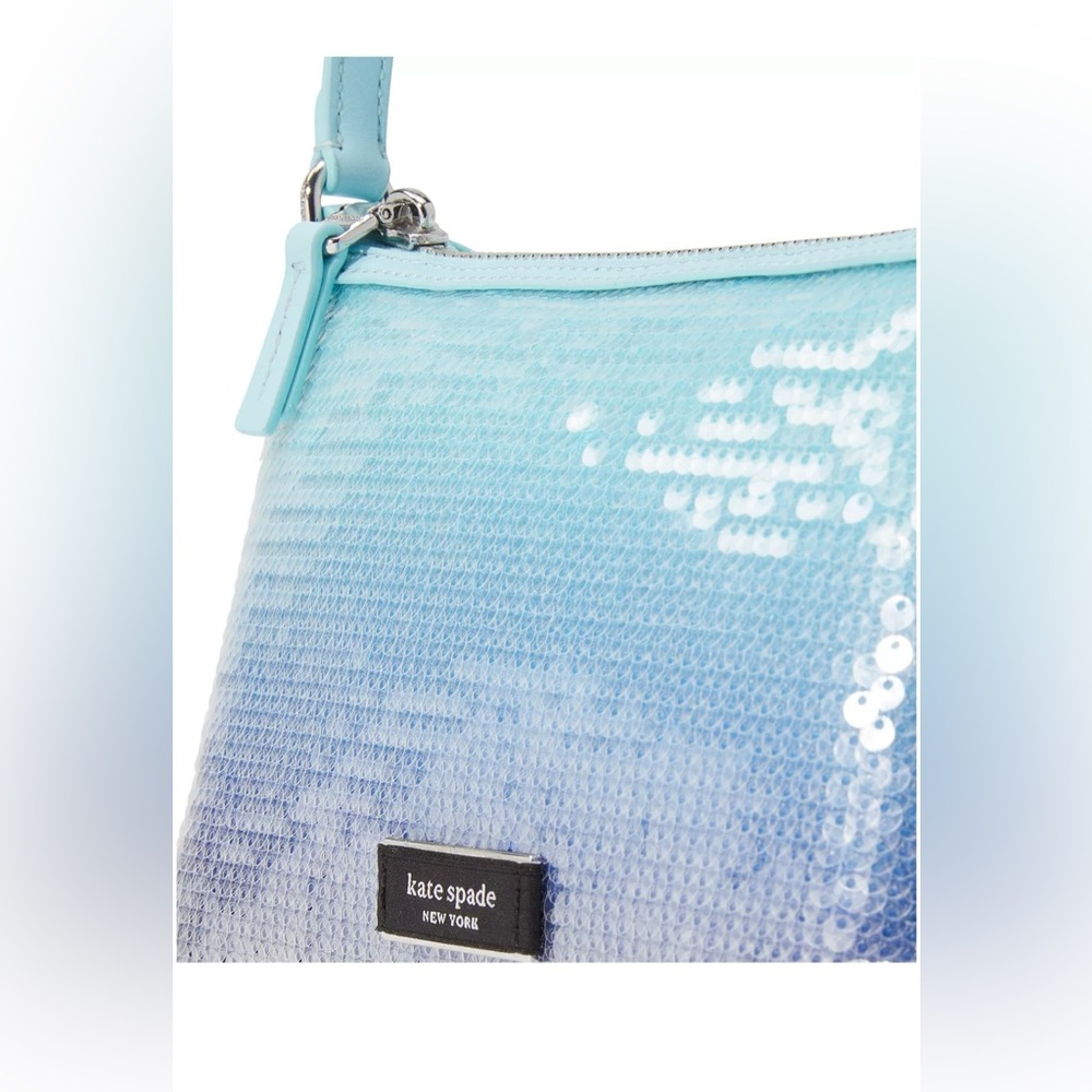 NWT. Retail $398 Kate Spade sam icon ombré sequin small tote